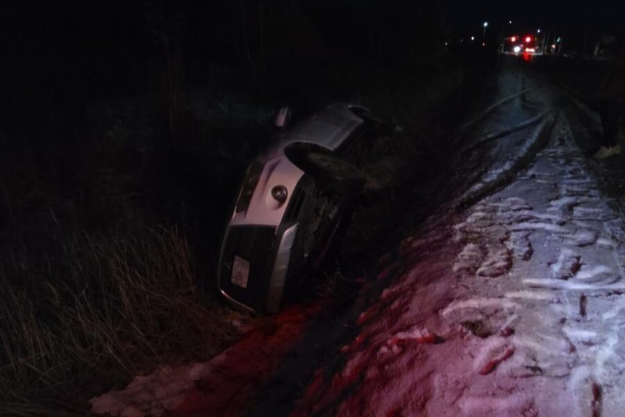 Vehicle winch-out recovery from ditch – alternate view
